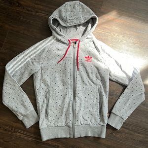 Adidas Pharrell Williams hoodie grey polka dot women’s size S